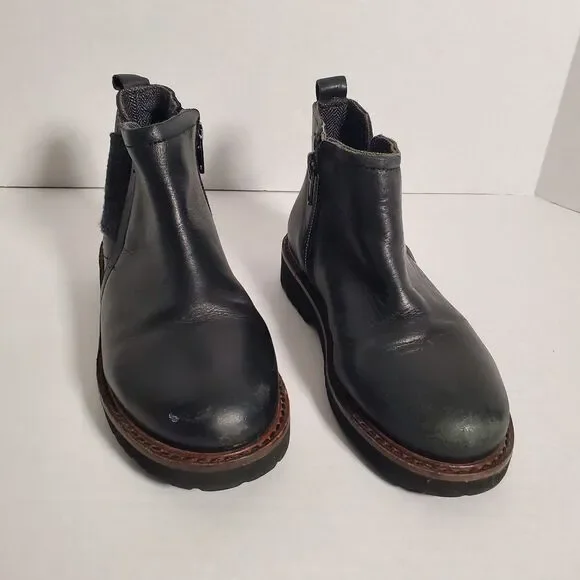 Zara Boys Leather Black Boots. Size 30 EU. SKU# B-14 - Picture 1 of 16